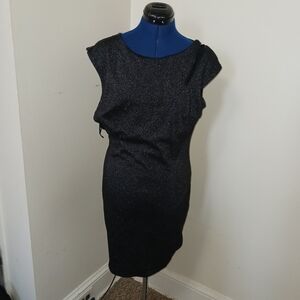 Black Dress Shimmer Zippers Size 12 Mini J Lo Vintage